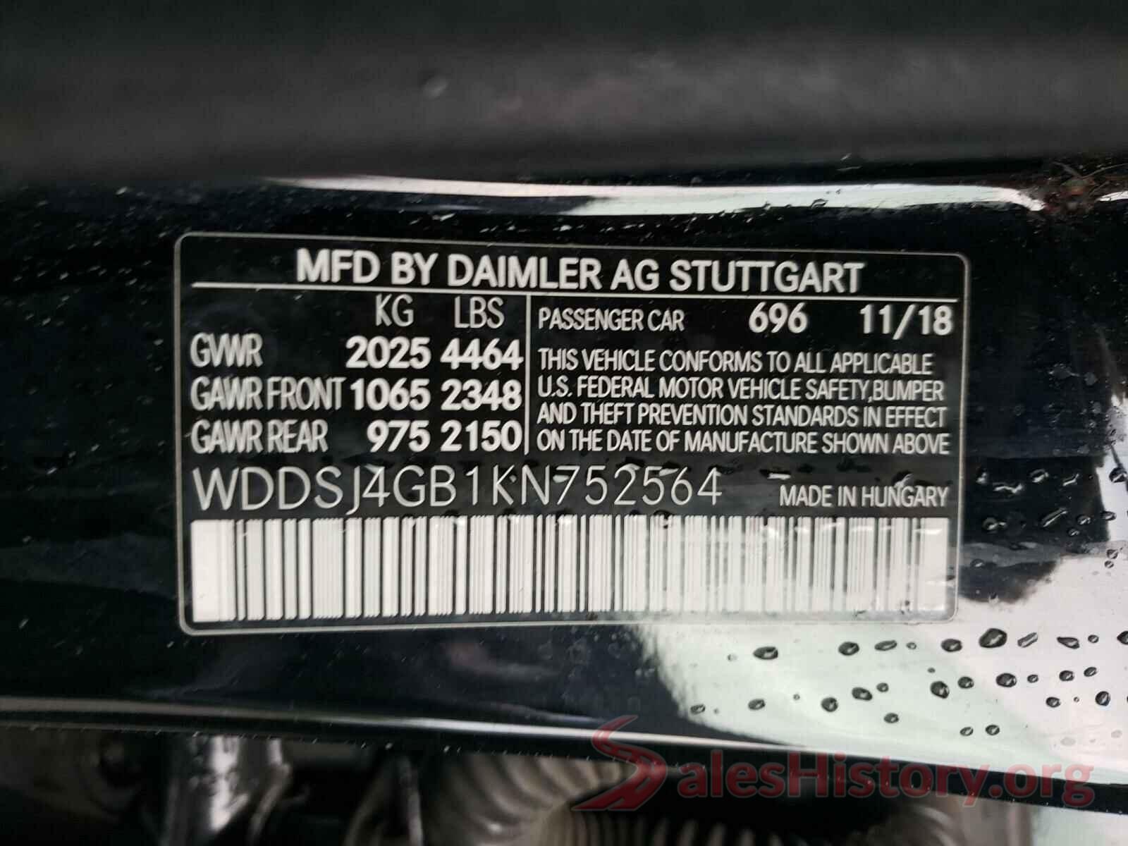 WDDSJ4GB1KN752564 2019 MERCEDES-BENZ CLA-CLASS