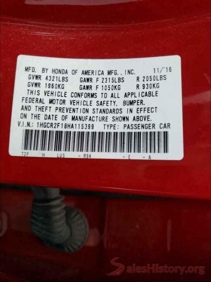 1HGCR2F18HA115399 2017 HONDA ACCORD