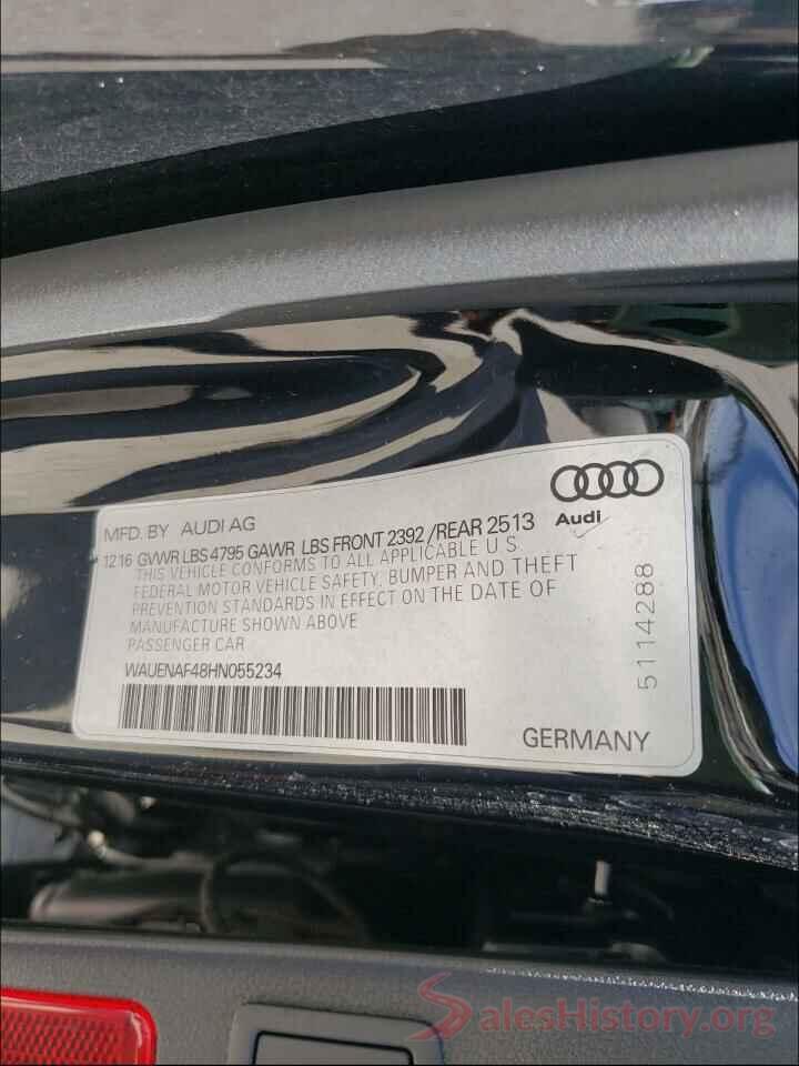 WAUENAF48HN055234 2017 AUDI A4