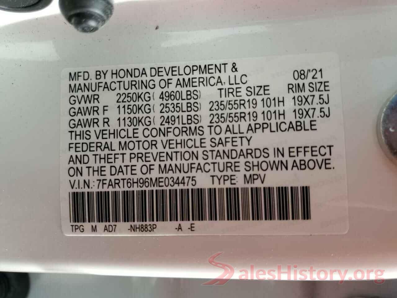 7FART6H96ME034475 2021 HONDA CRV