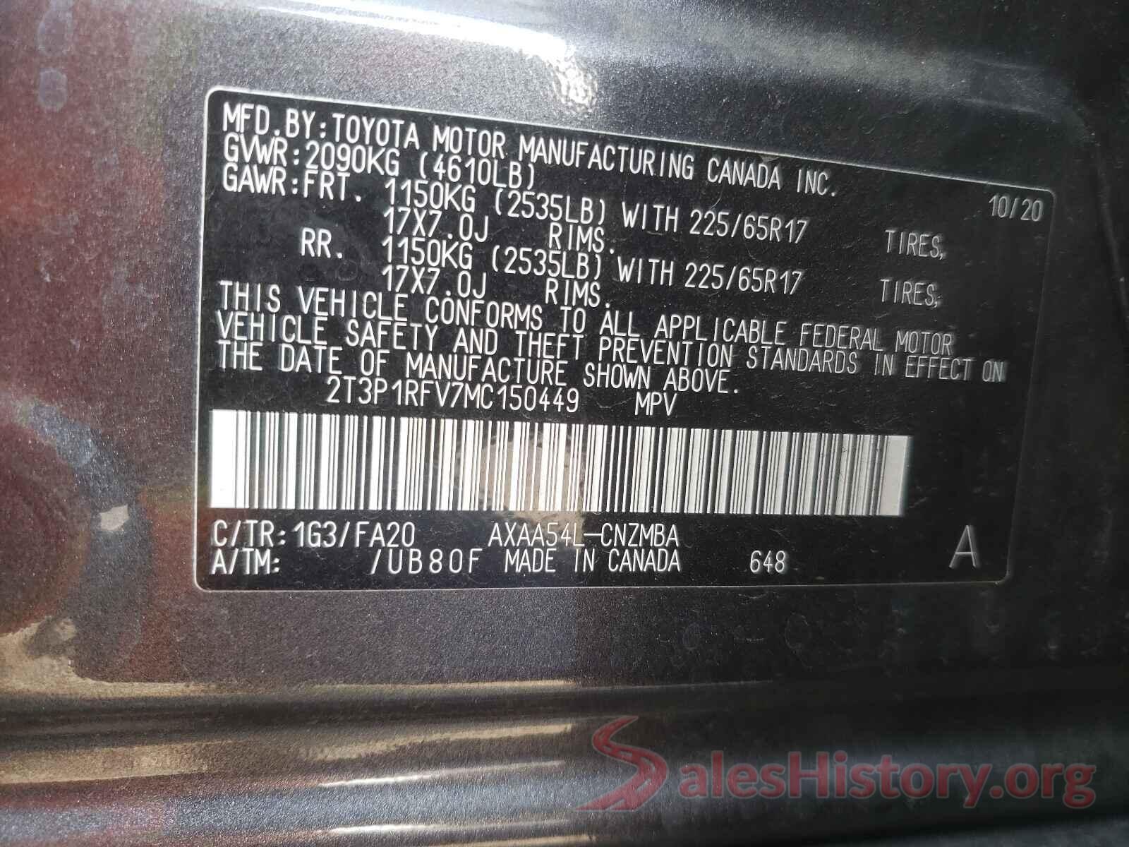 2T3P1RFV7MC150449 2021 TOYOTA RAV4