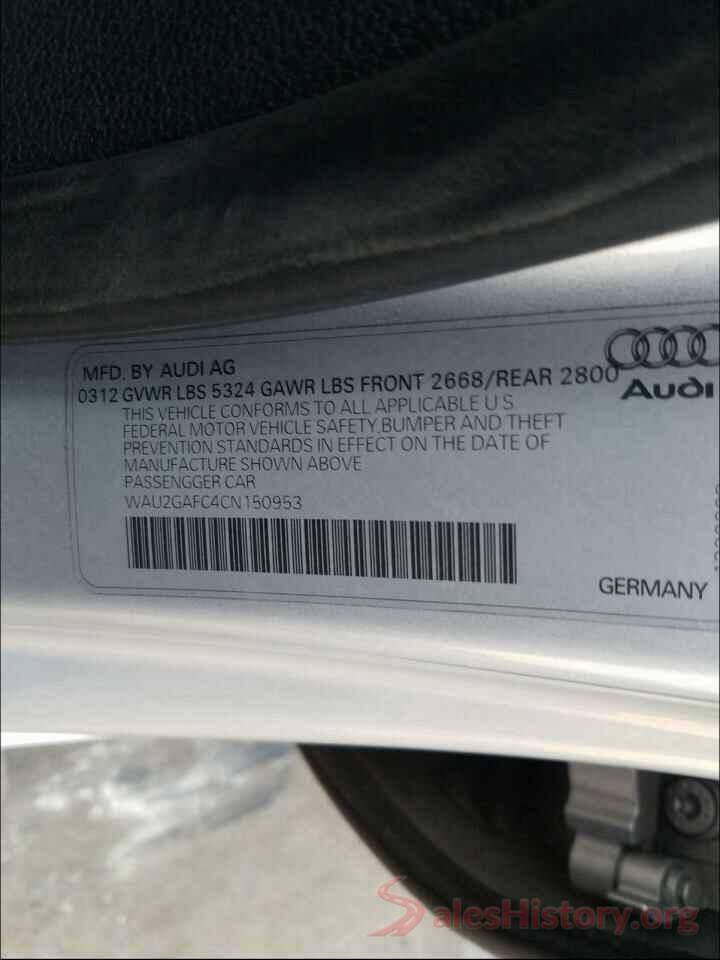 WAU2GAFC4CN150953 2012 AUDI A7