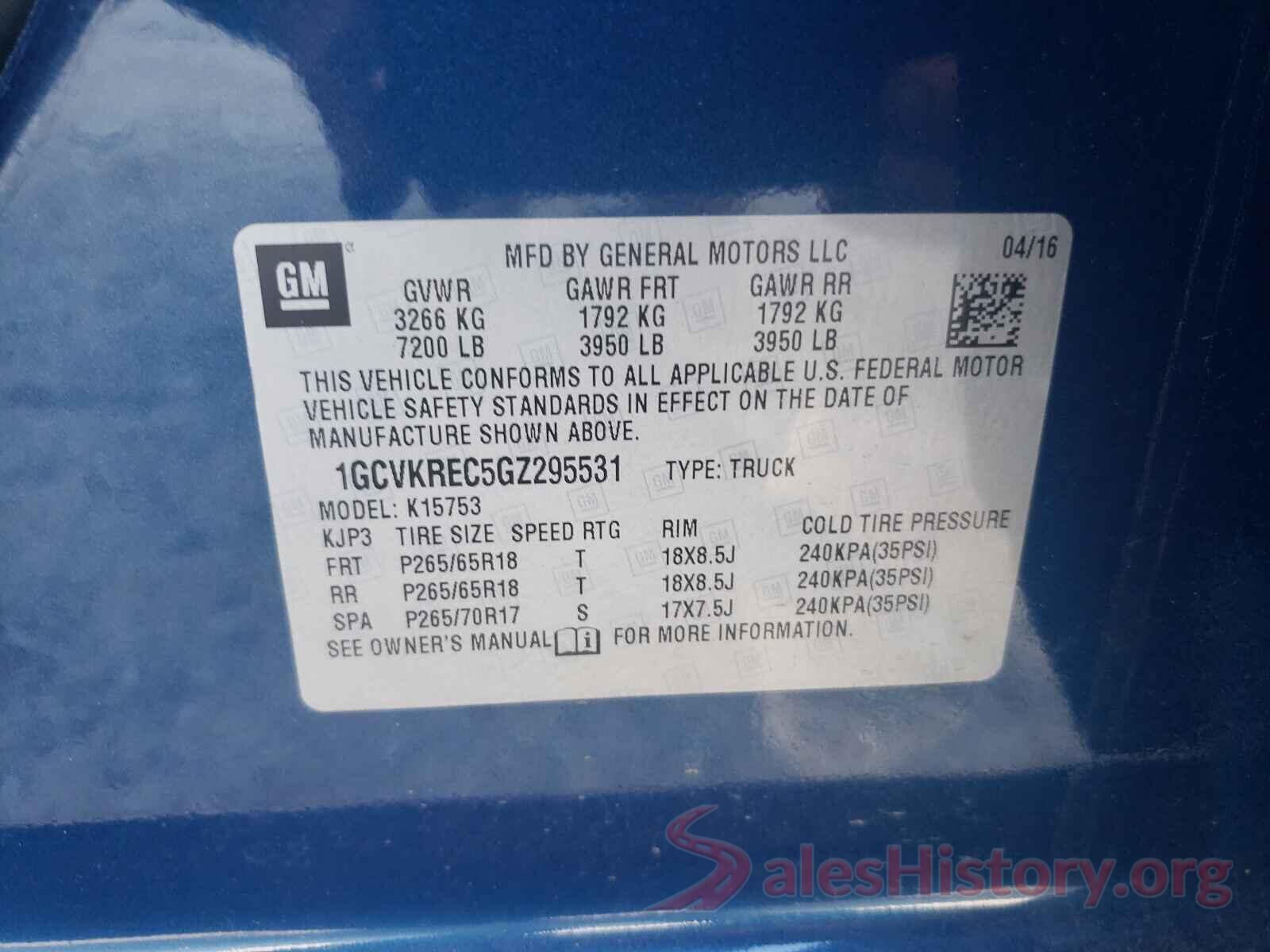 1GCVKREC5GZ295531 2016 CHEVROLET SILVERADO