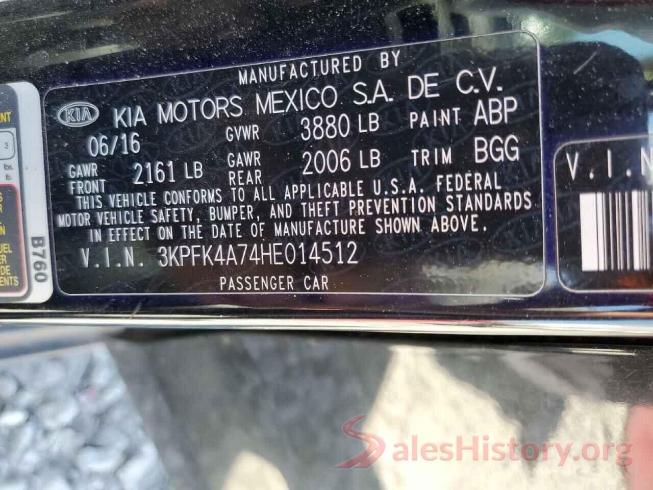 3KPFK4A74HE014512 2017 KIA FORTE