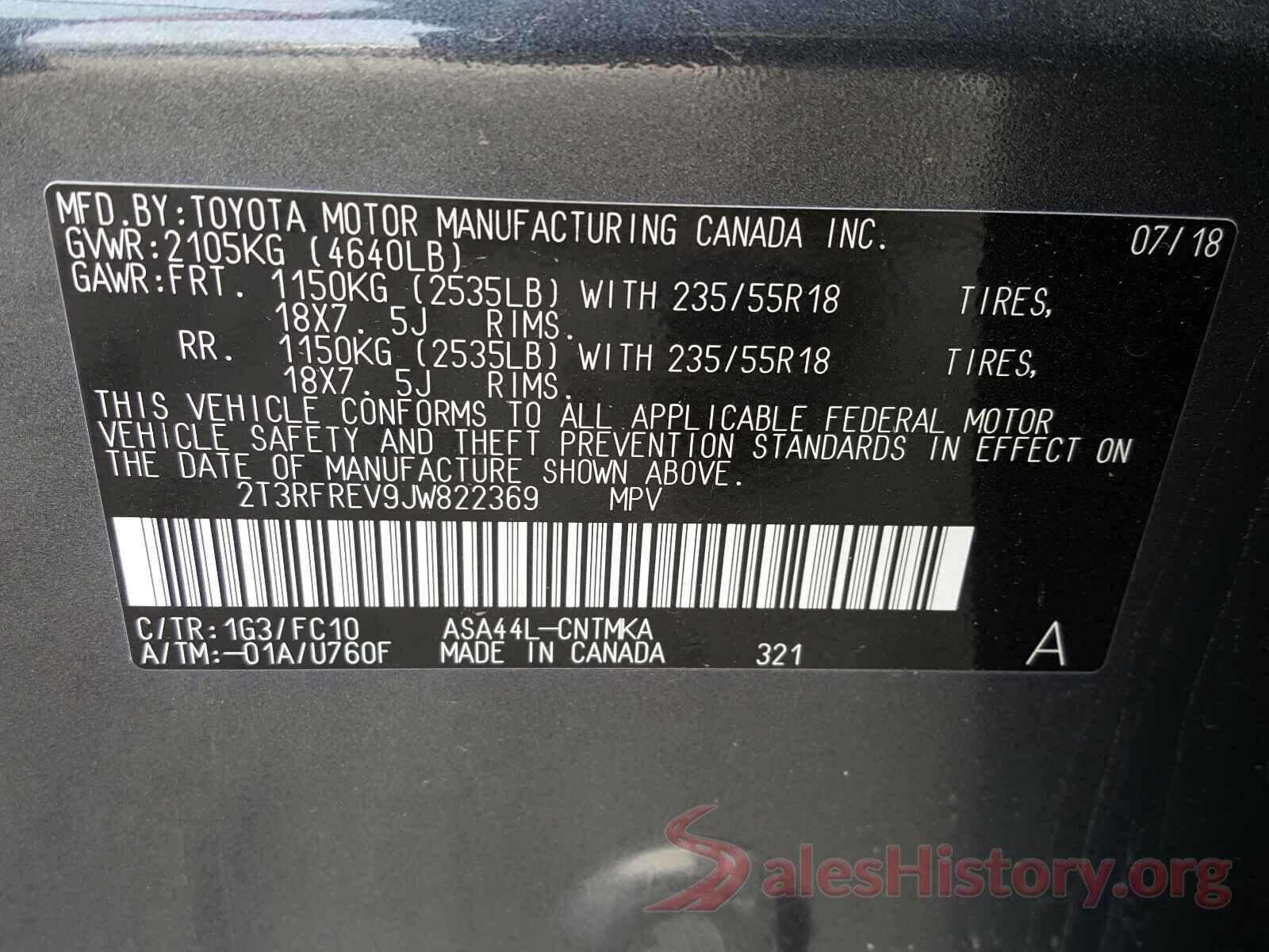 2T3RFREV9JW822369 2018 TOYOTA RAV4