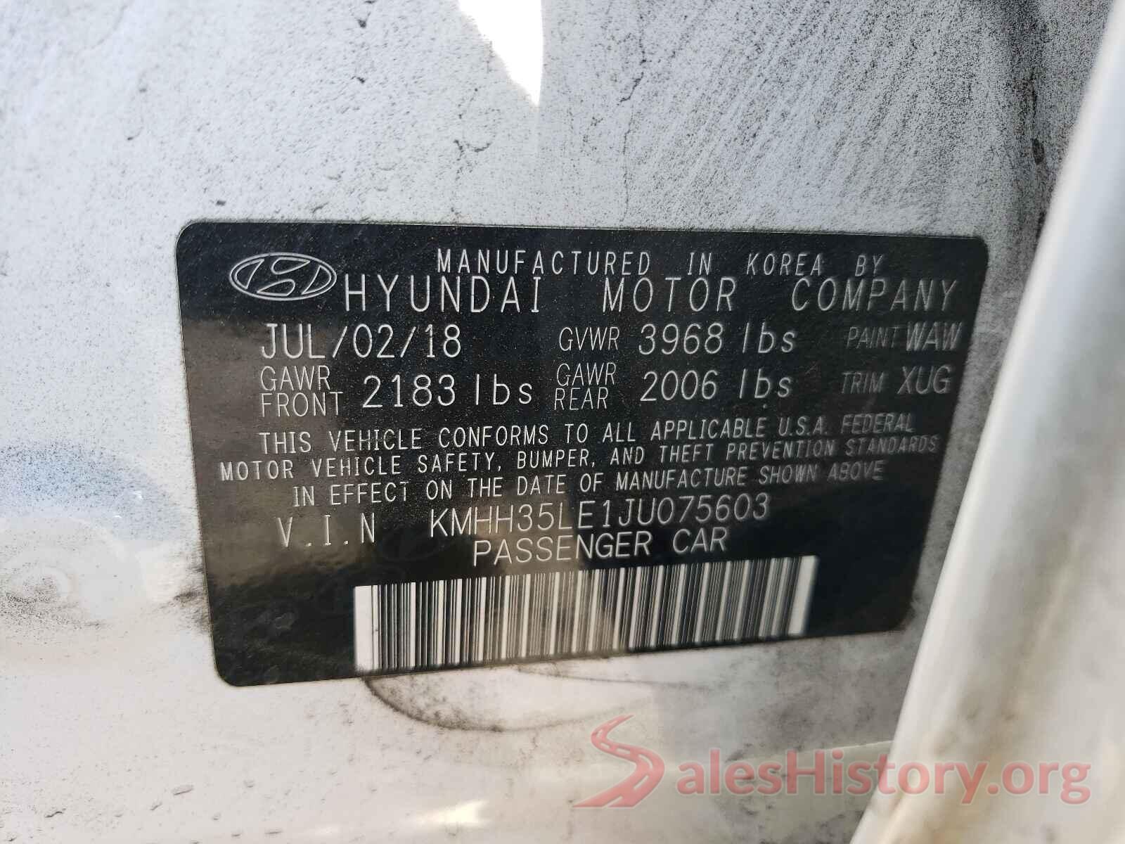 KMHH35LE1JU075603 2018 HYUNDAI ELANTRA