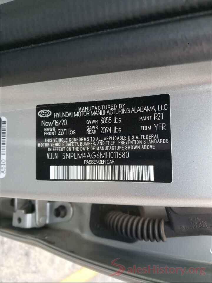 5NPLM4AG6MH011680 2021 HYUNDAI ELANTRA