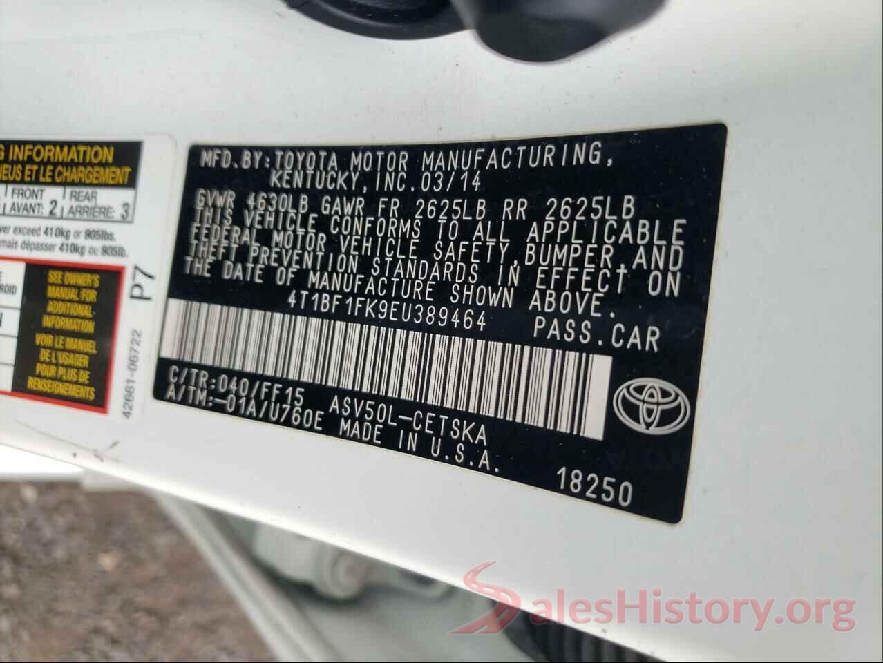 4T1BF1FK9EU389464 2014 TOYOTA CAMRY