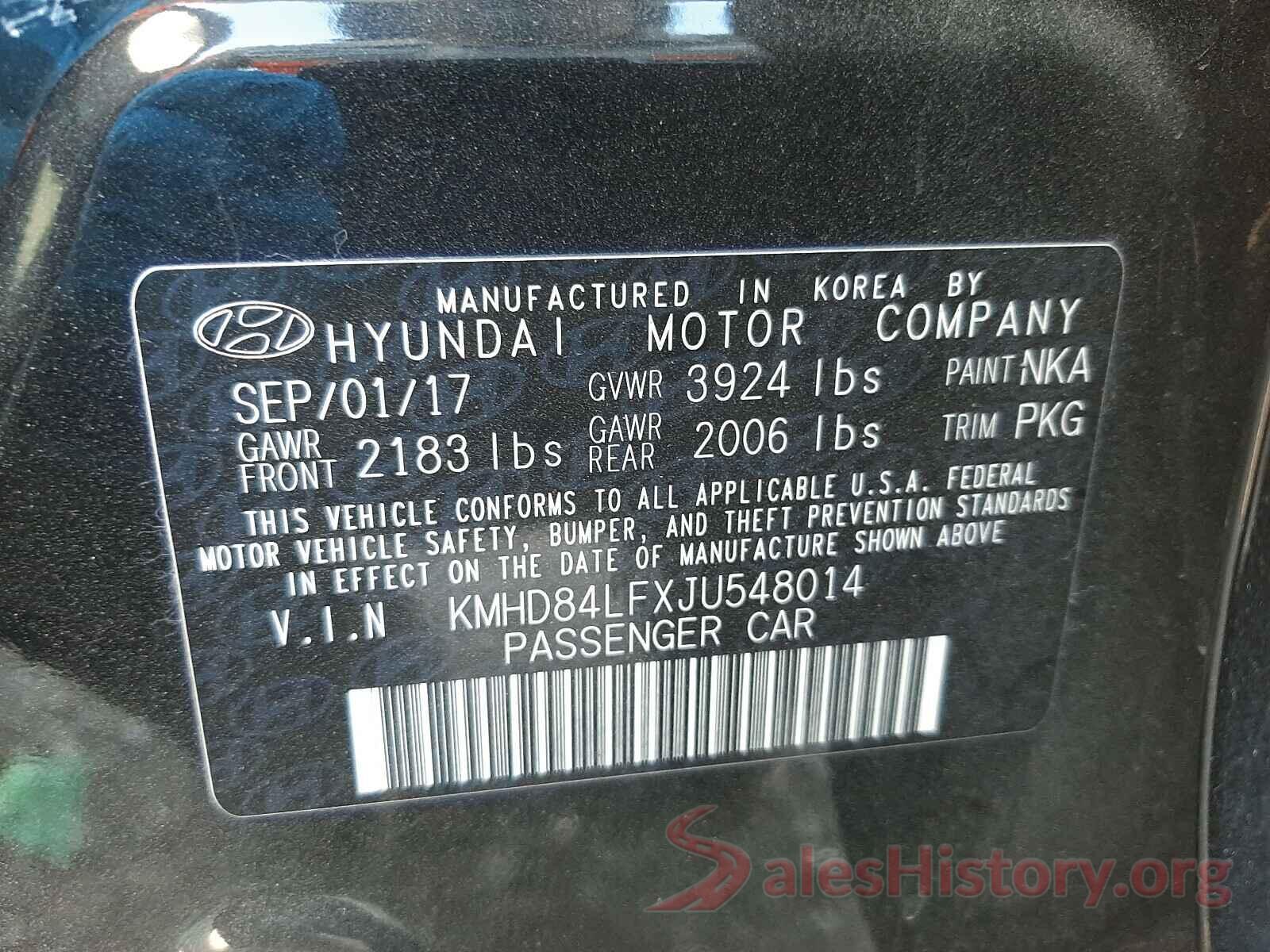 KMHD84LFXJU548014 2018 HYUNDAI ELANTRA