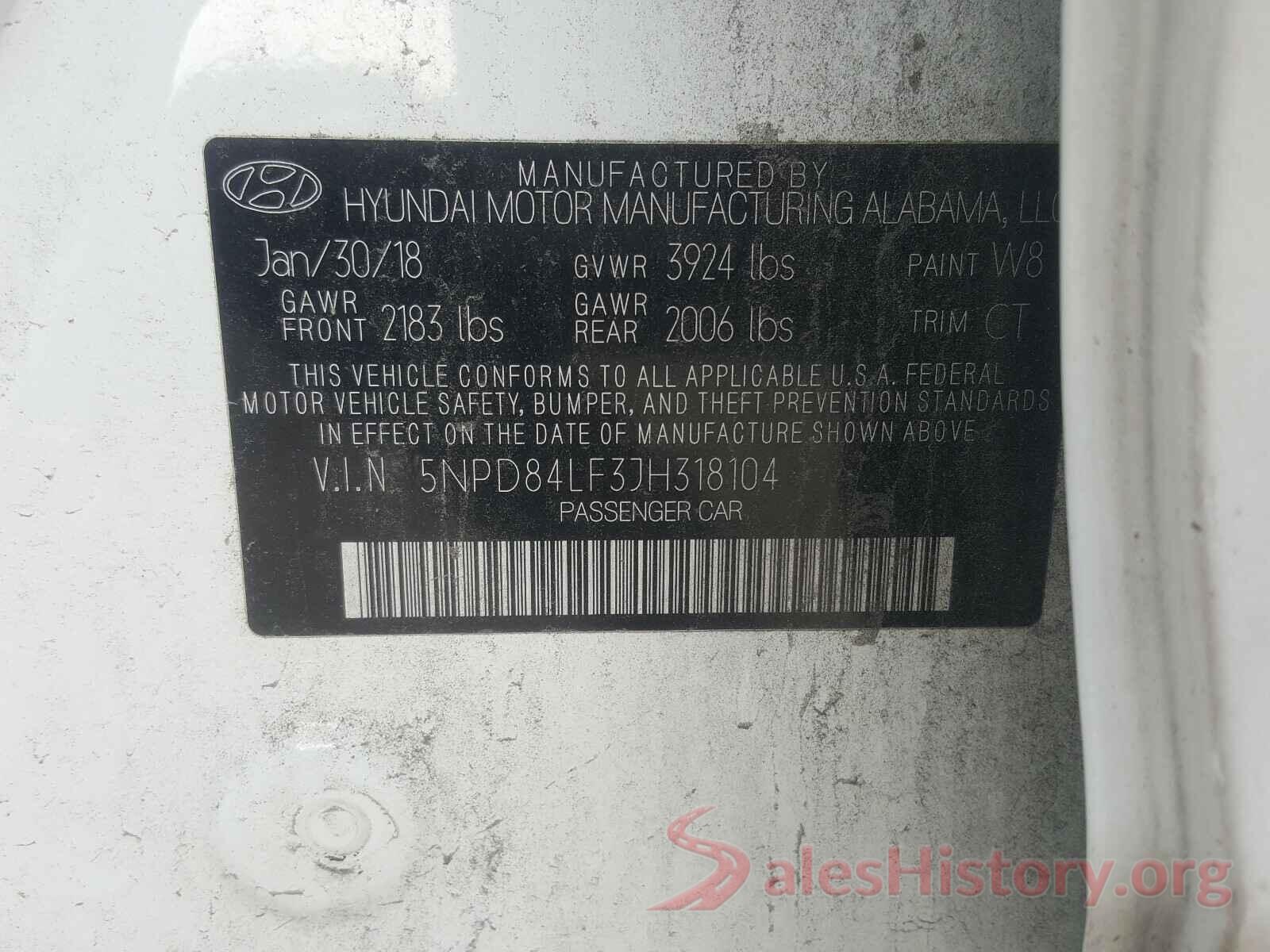 5NPD84LF3JH318104 2018 HYUNDAI ELANTRA