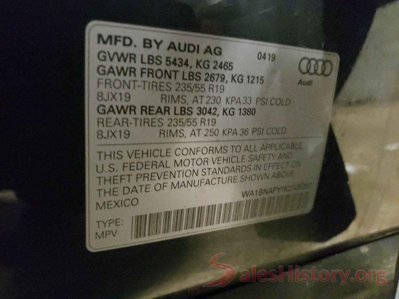 WA1BNAFY1K2105287 2019 AUDI Q5