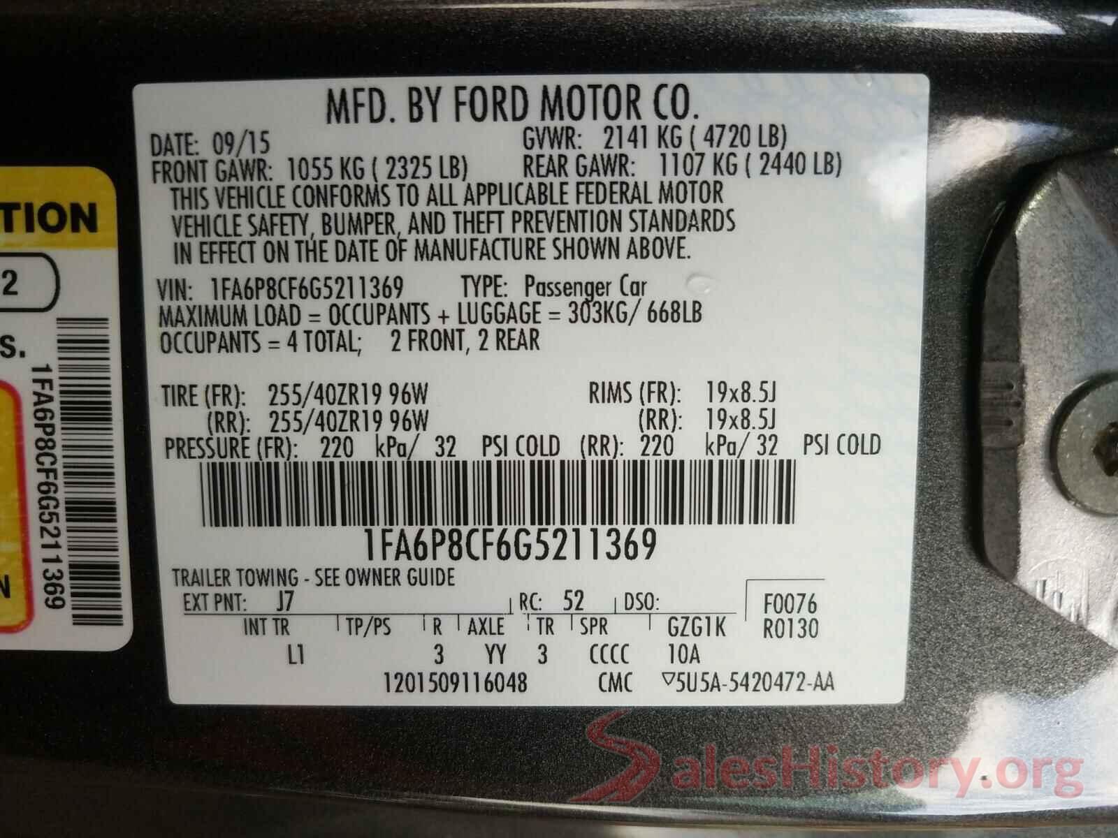 1FA6P8CF6G5211369 2016 FORD MUSTANG