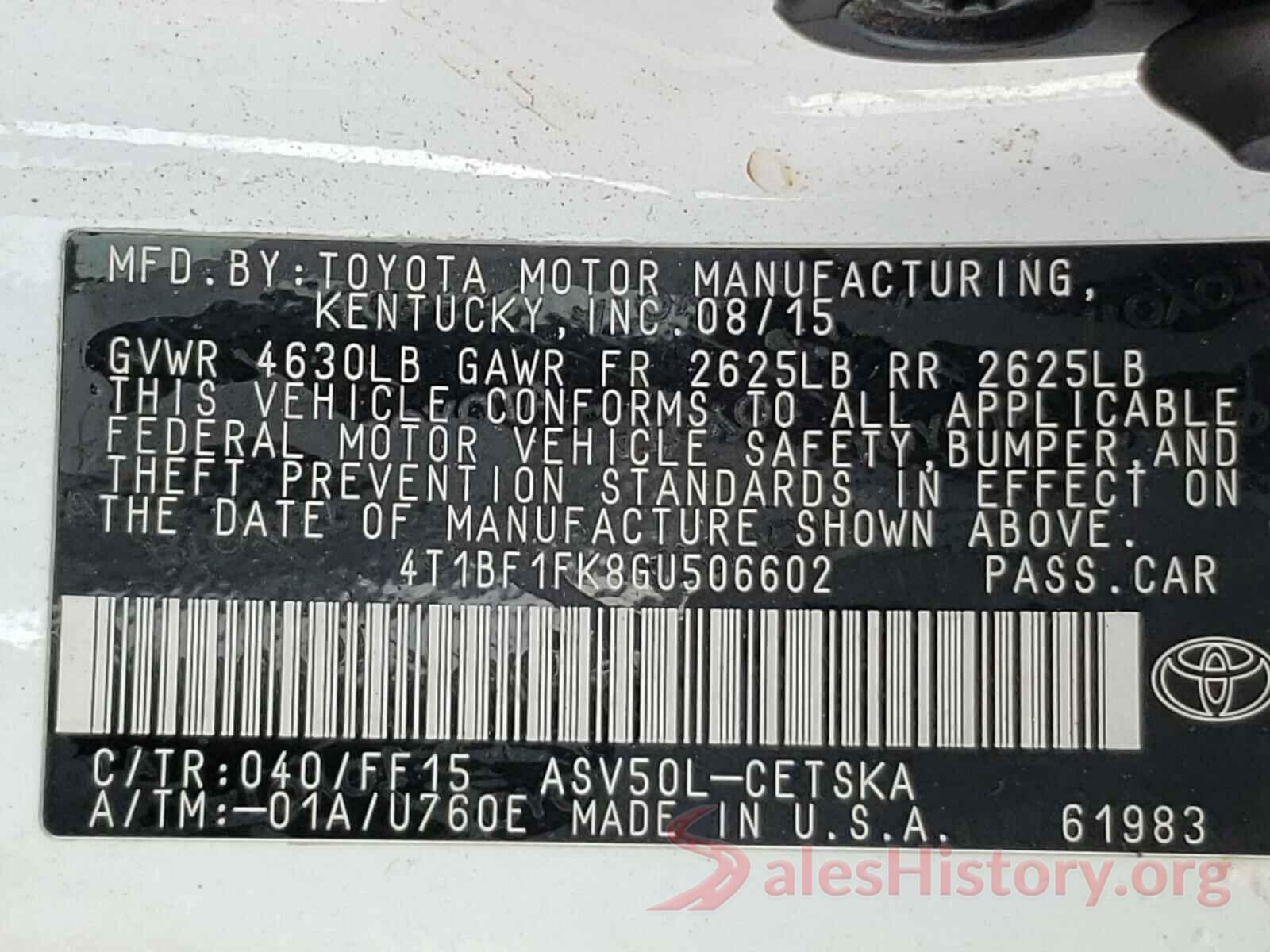 4T1BF1FK8GU506602 2016 TOYOTA CAMRY