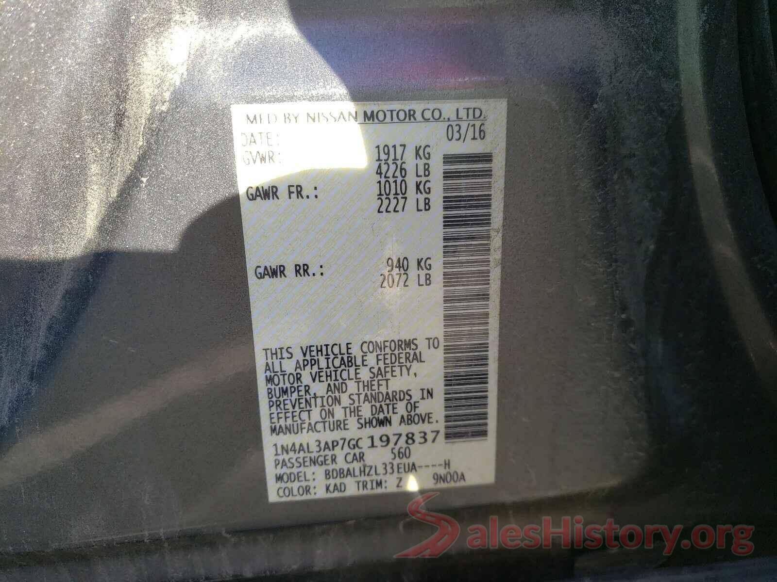 1N4AL3AP7GC197837 2016 NISSAN ALTIMA