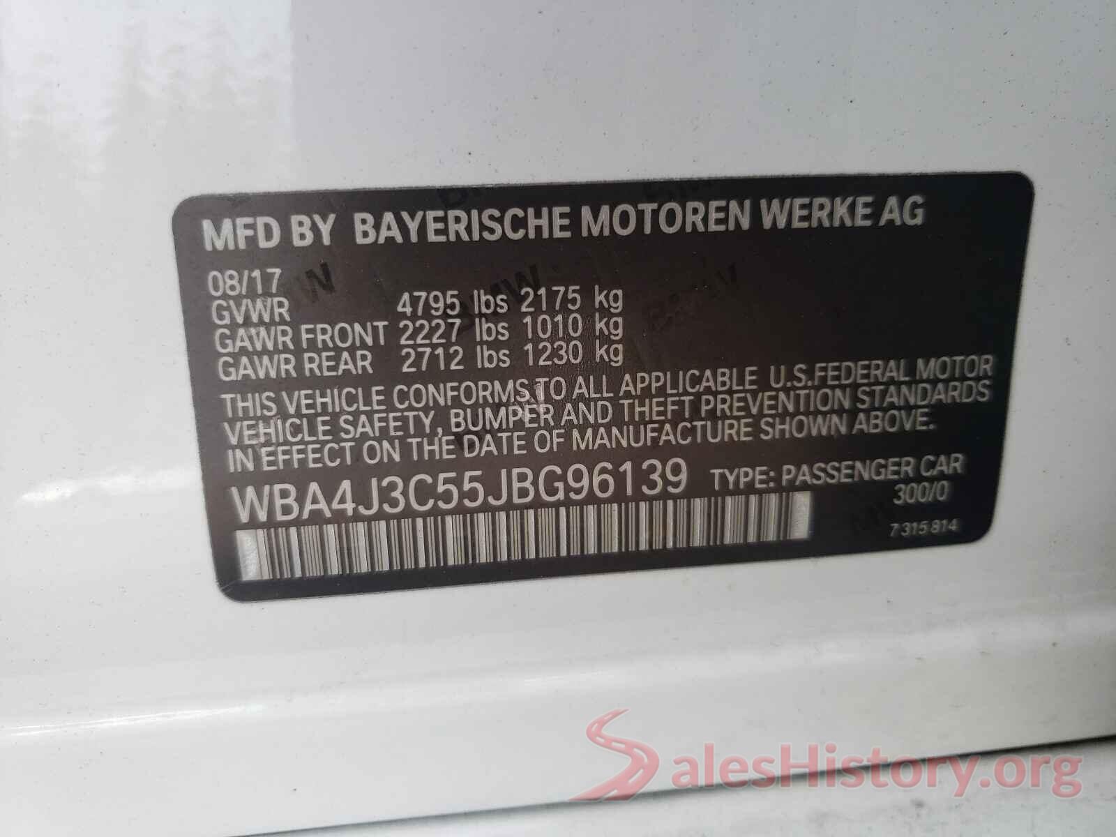 WBA4J3C55JBG96139 2018 BMW 4 SERIES