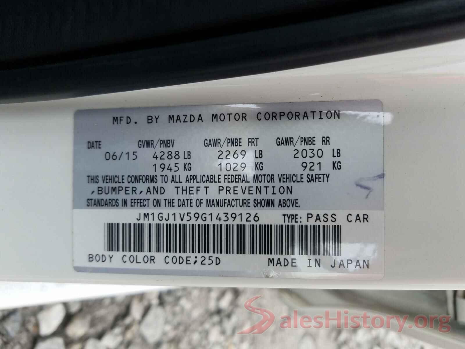 JM1GJ1V59G1439126 2016 MAZDA 6