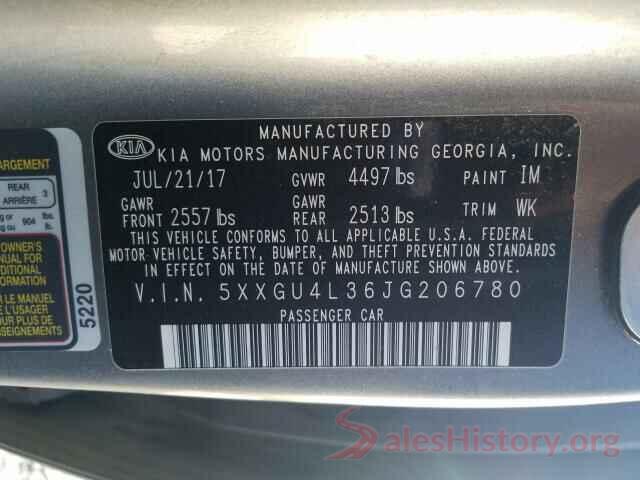 5XXGU4L36JG206780 2018 KIA OPTIMA