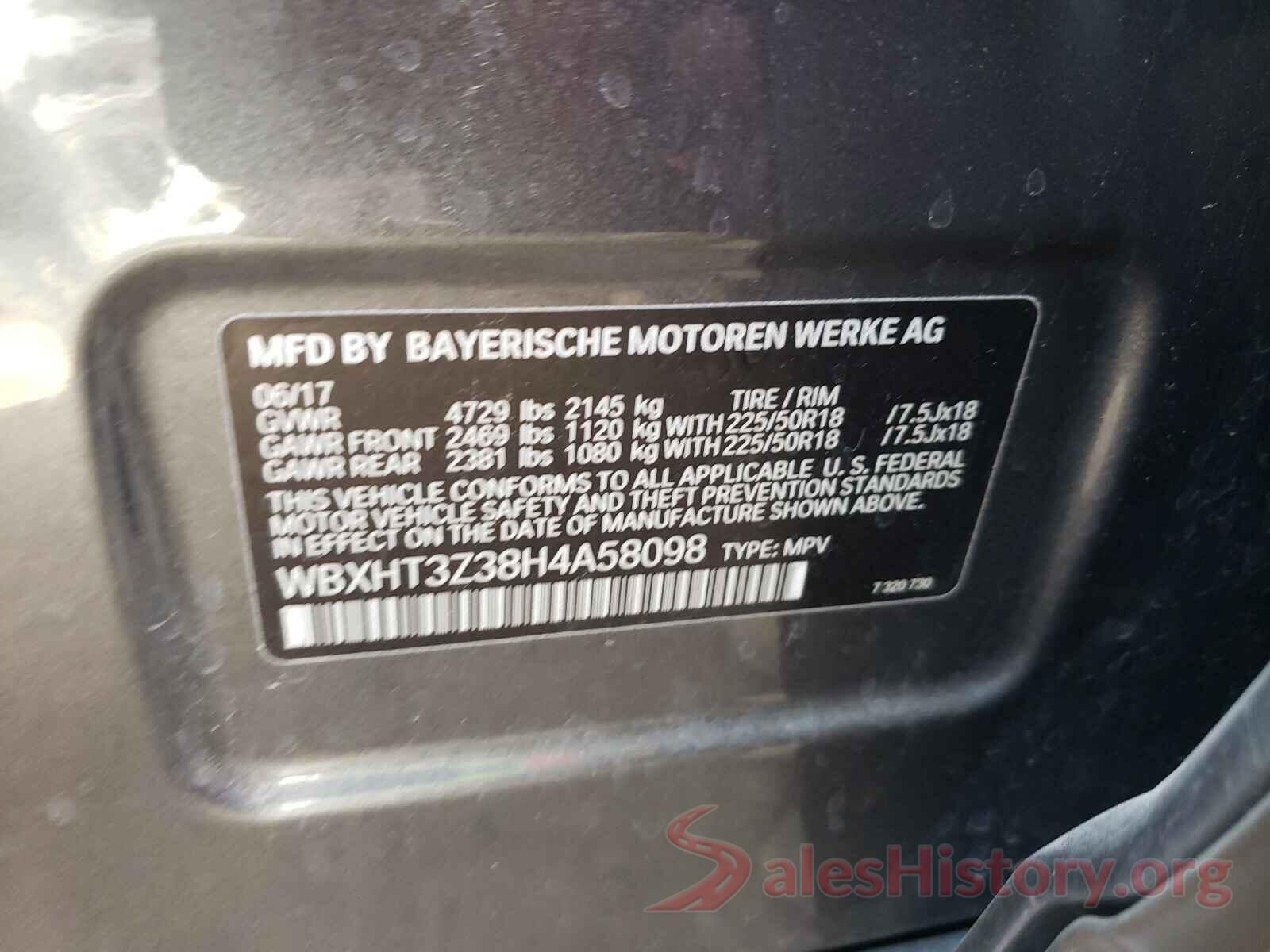 WBXHT3Z38H4A58098 2017 BMW X1