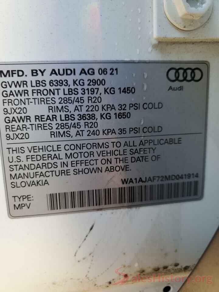 WA1AJAF72MD041914 2021 AUDI Q7