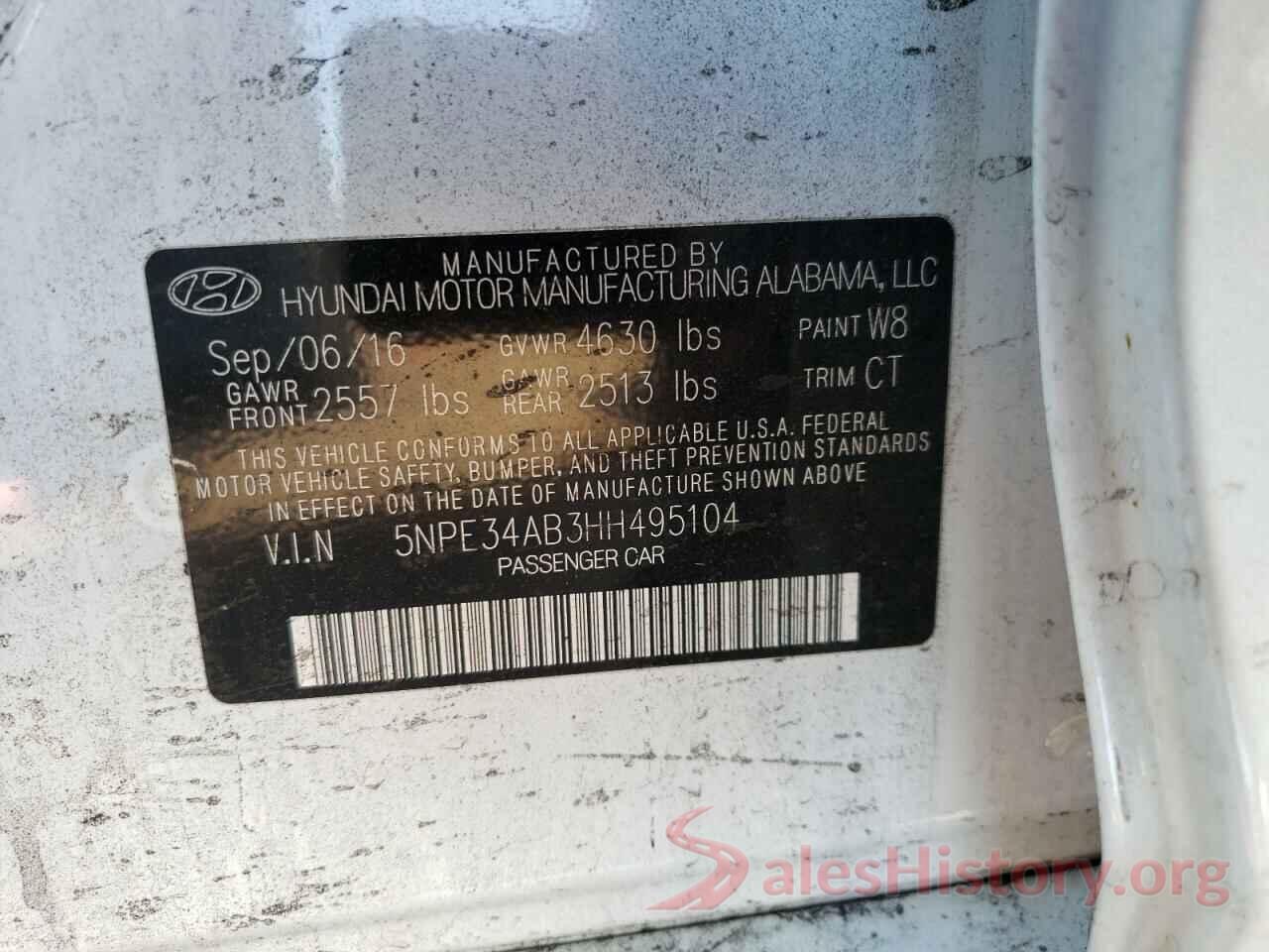 5NPE34AB3HH495104 2017 HYUNDAI SONATA