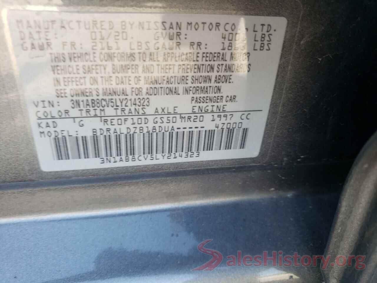 3N1AB8CV5LY214323 2020 NISSAN SENTRA