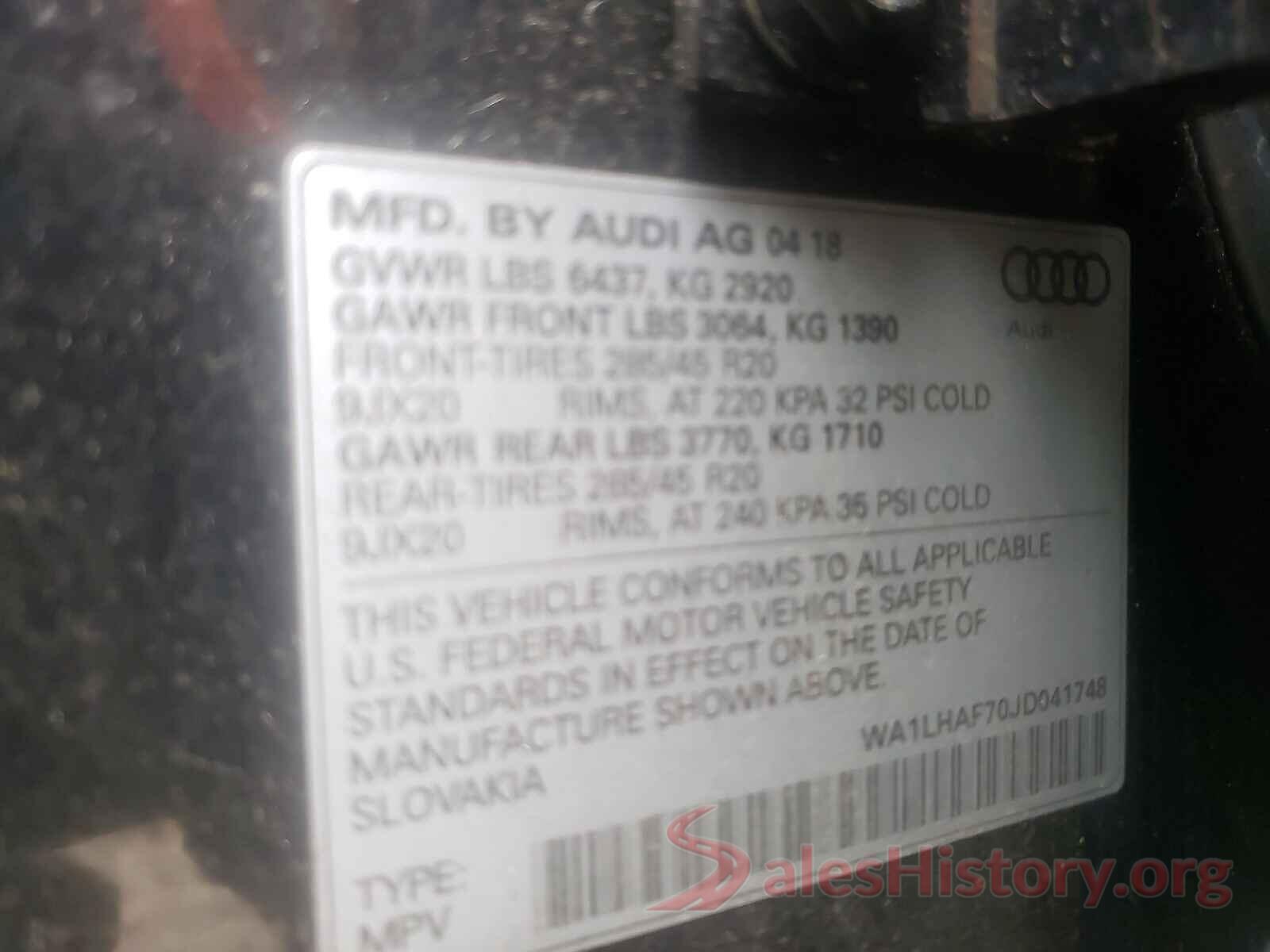 WA1LHAF70JD041748 2018 AUDI Q7