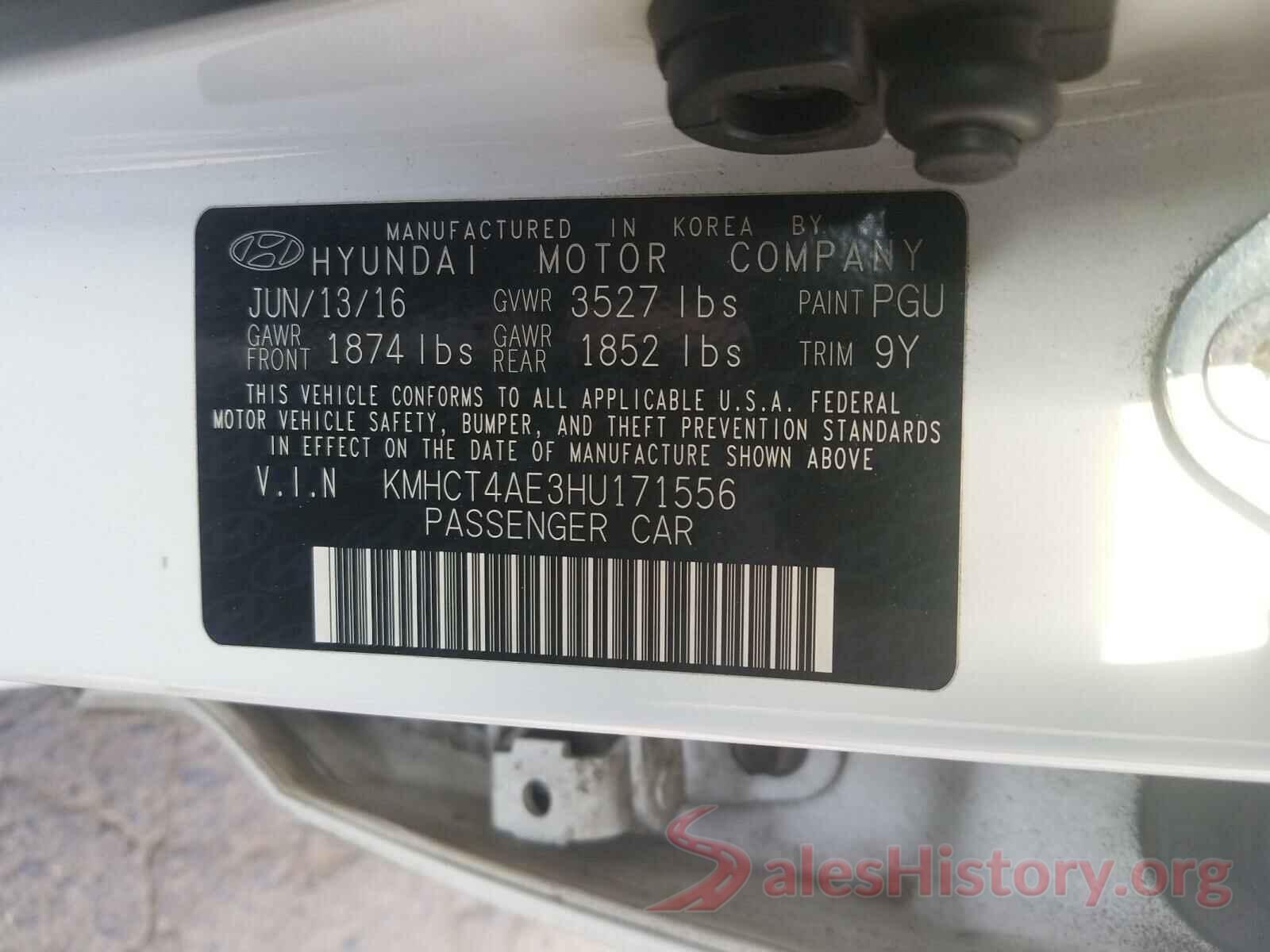 KMHCT4AE3HU171556 2017 HYUNDAI ACCENT