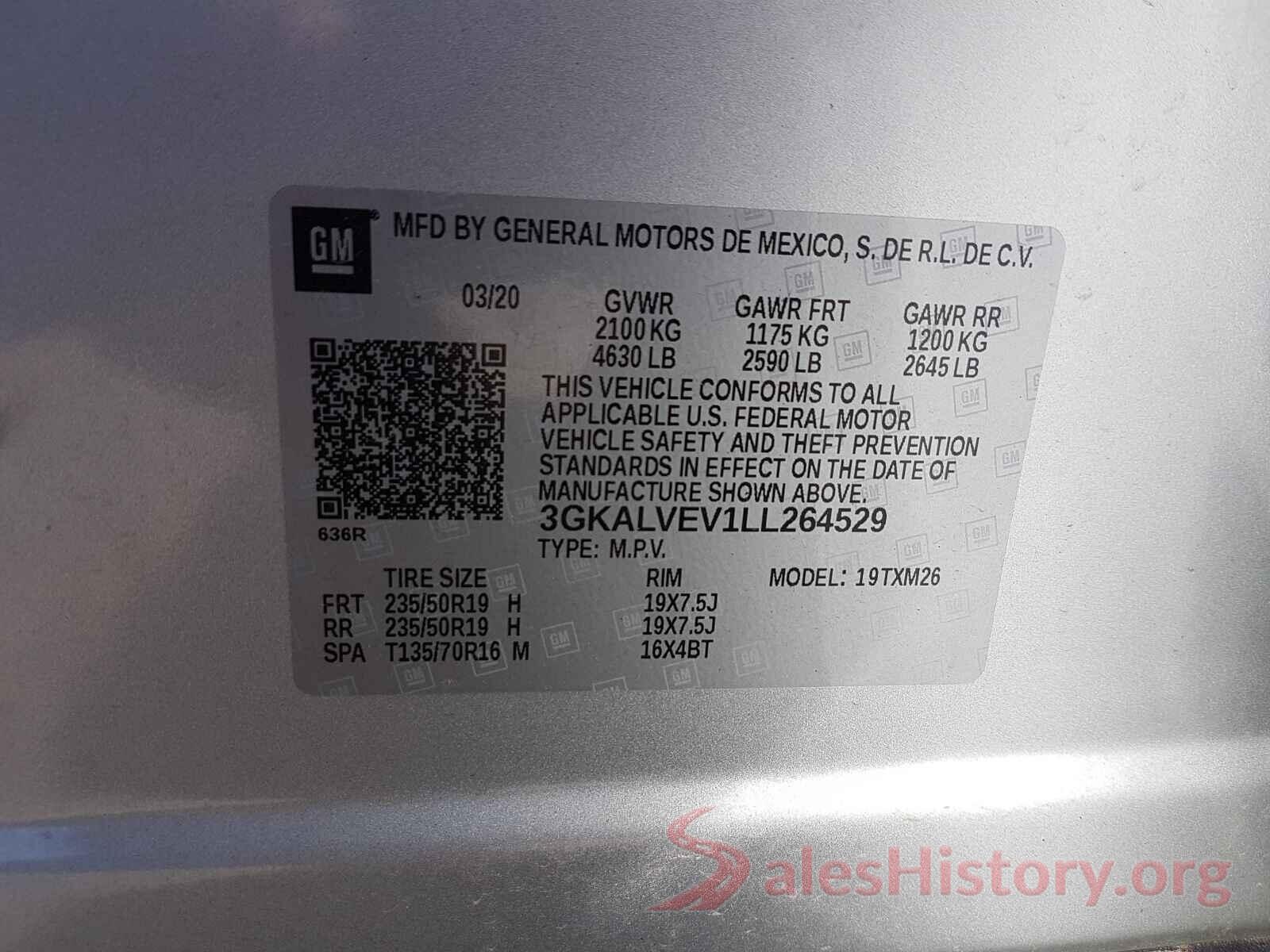 3GKALVEV1LL264529 2020 GMC TERRAIN