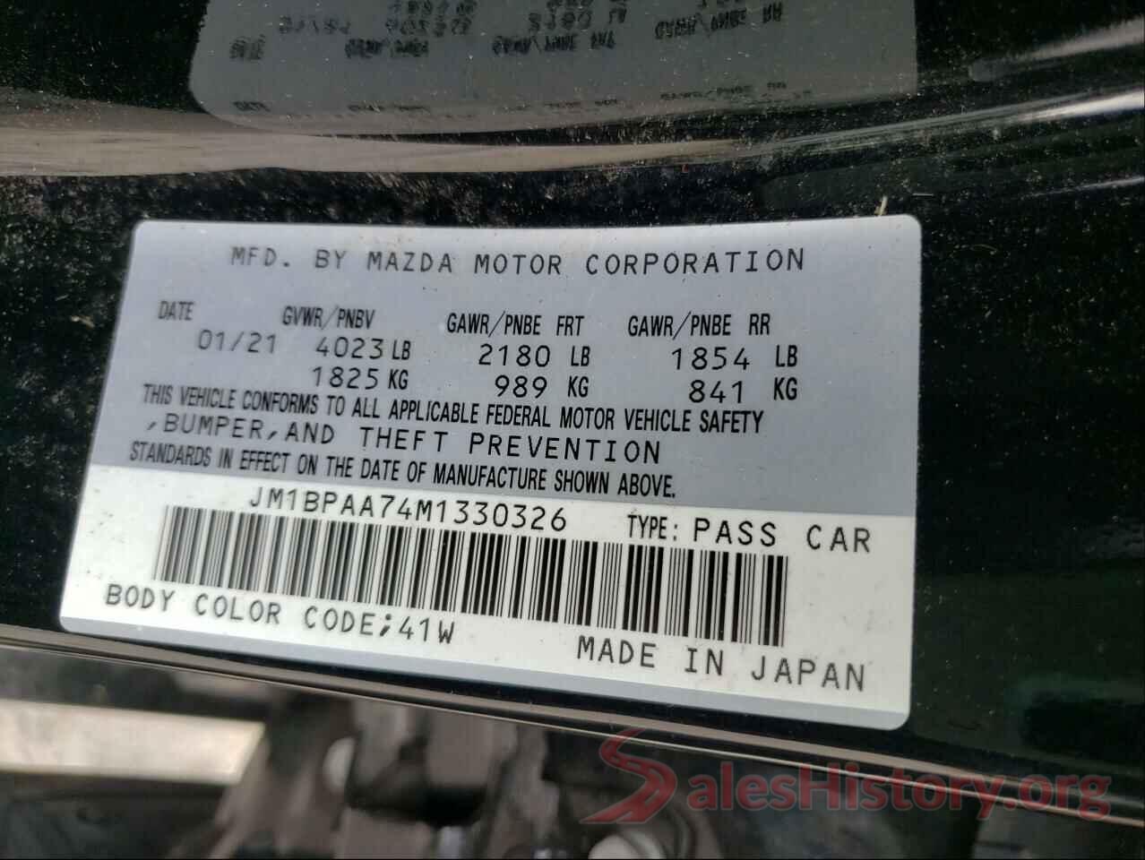 JM1BPAA74M1330326 2021 MAZDA 3