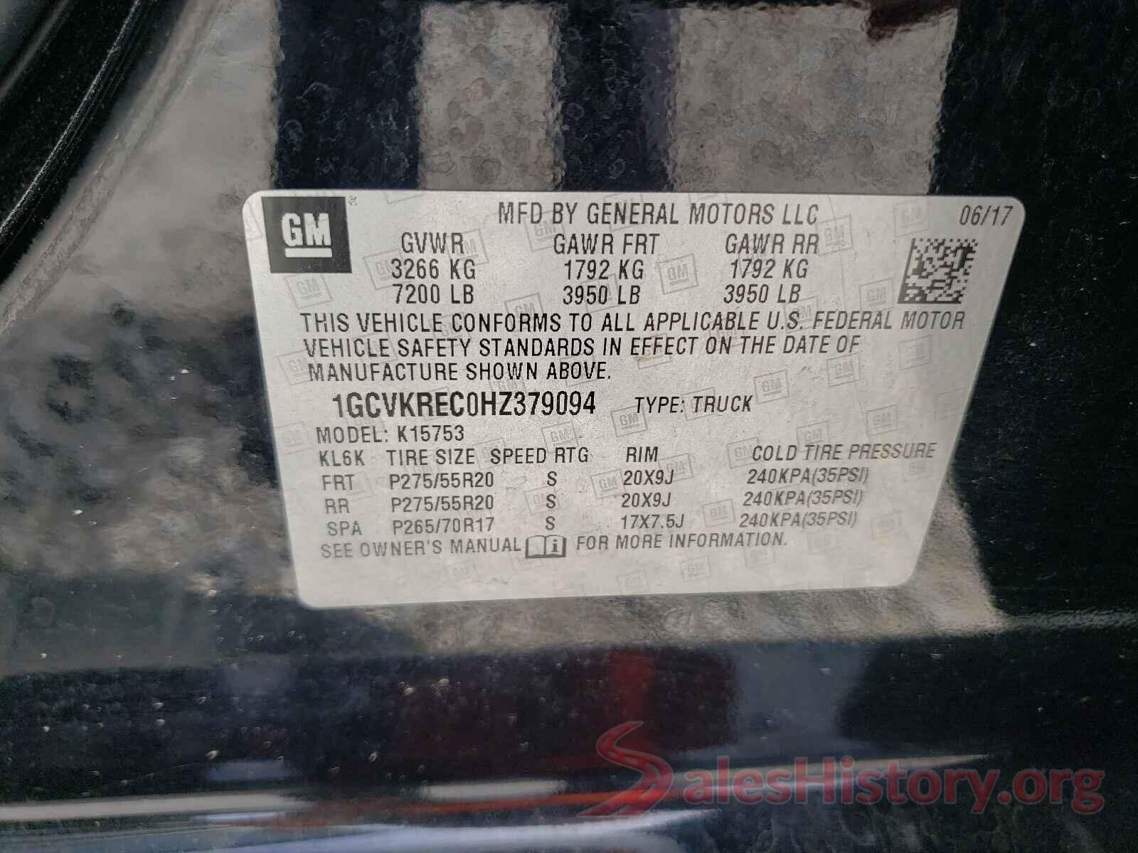 1GCVKREC0HZ379094 2017 CHEVROLET SILVERADO