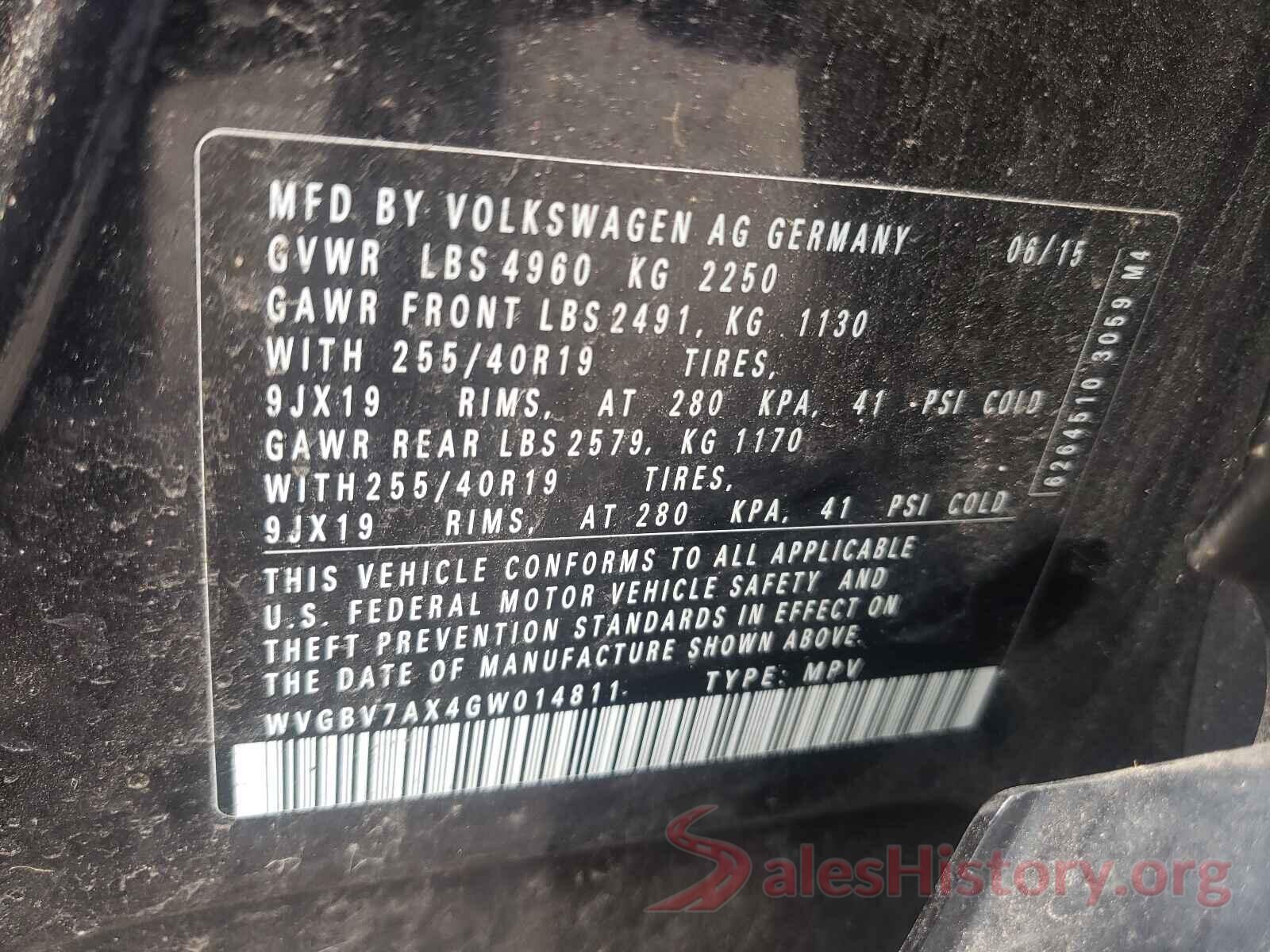 WVGBV7AX4GW014811 2016 VOLKSWAGEN TIGUAN