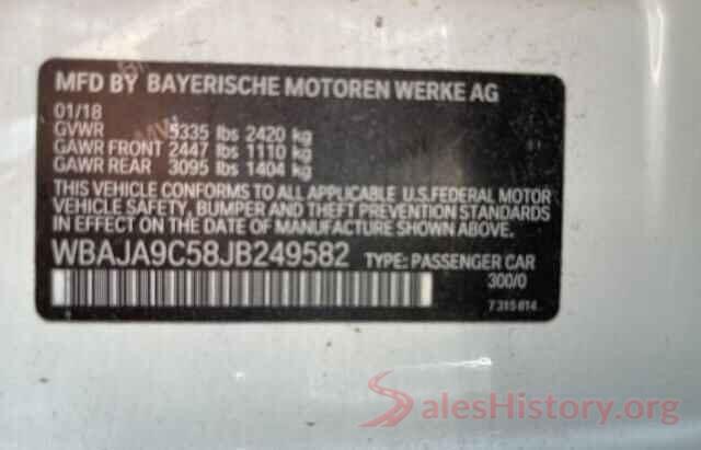 WBAJA9C58JB249582 2018 BMW 5 SERIES