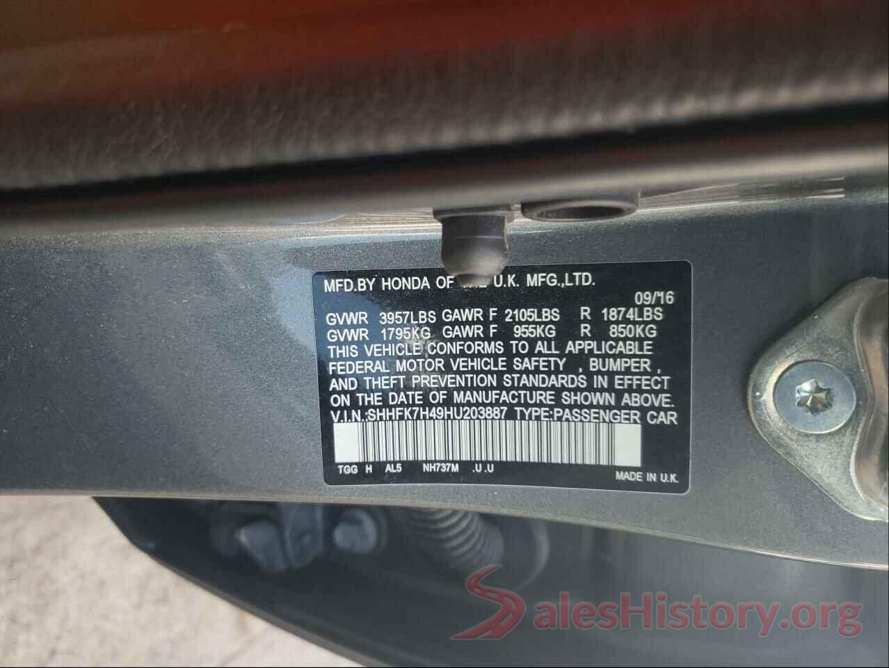 SHHFK7H49HU203887 2017 HONDA CIVIC