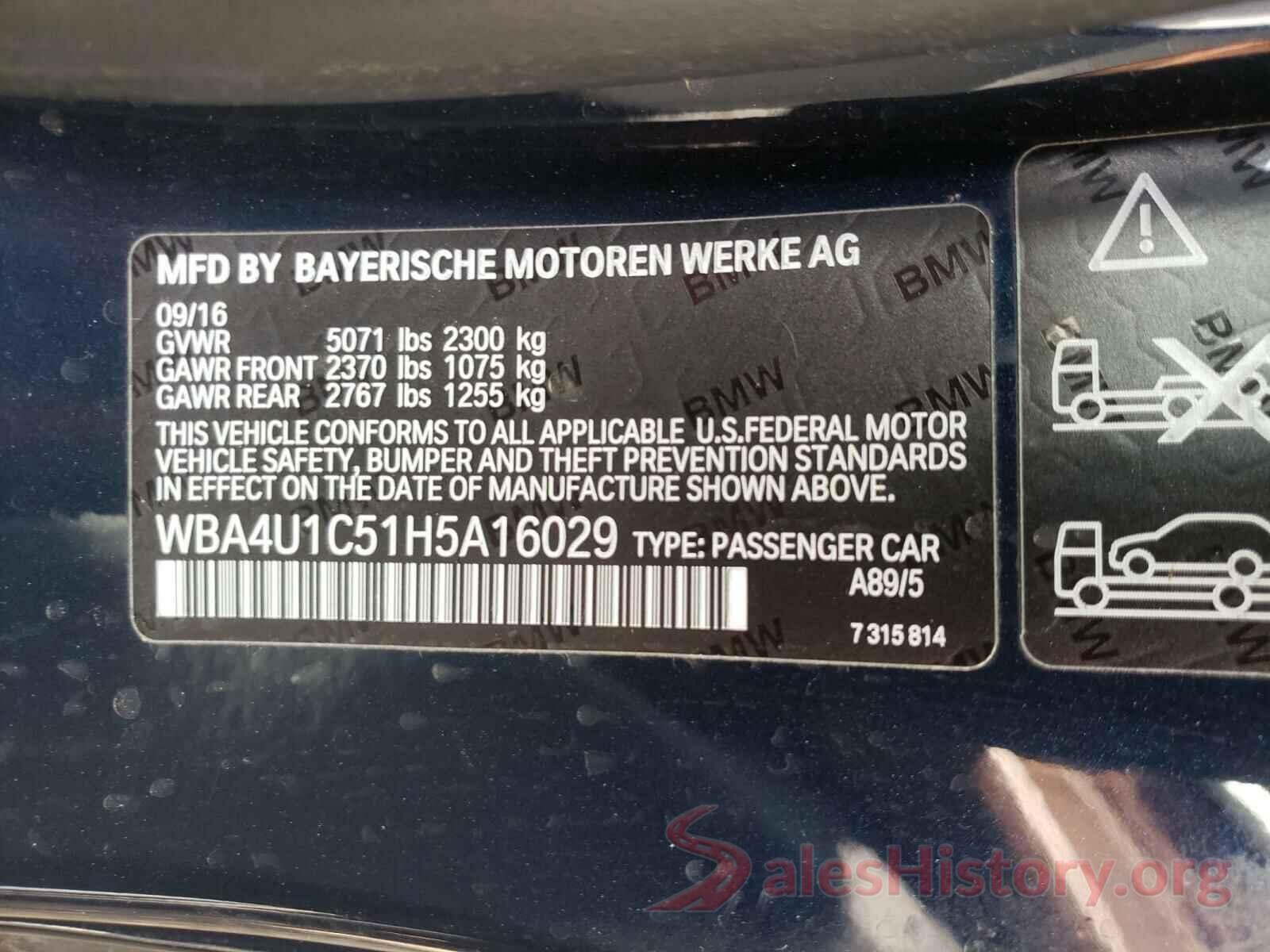 WBA4U1C51H5A16029 2017 BMW 4 SERIES