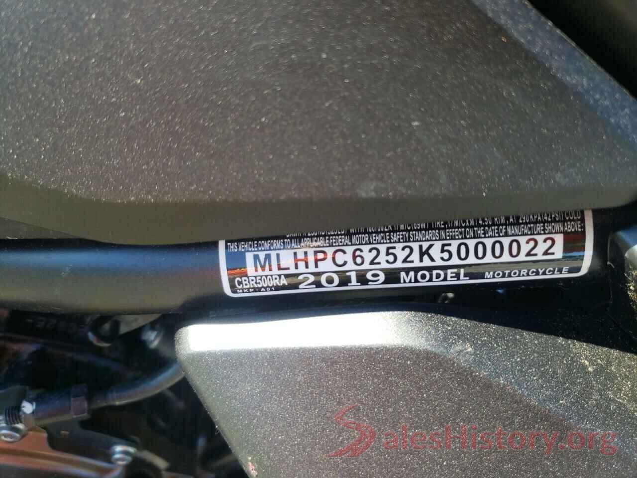 MLHPC6252K5000022 2019 HONDA CBR CYCLE