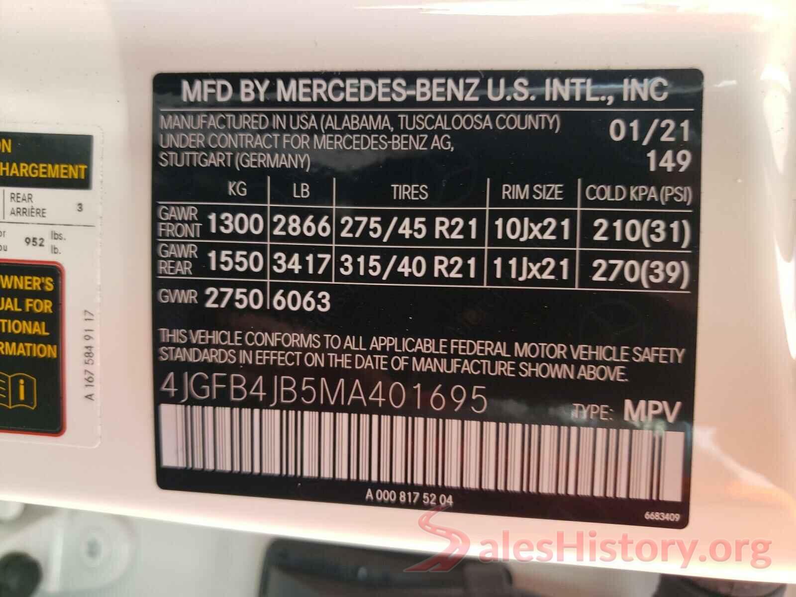 4JGFB4JB5MA401695 2021 MERCEDES-BENZ GLE-CLASS