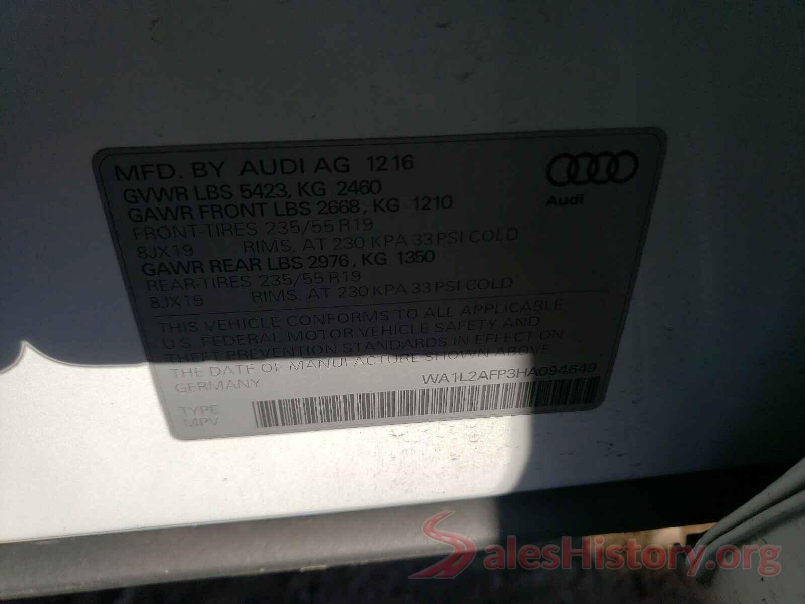 WA1L2AFP3HA094649 2017 AUDI Q5