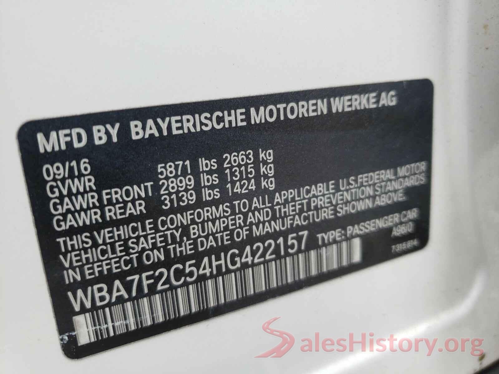 WBA7F2C54HG422157 2017 BMW 7 SERIES