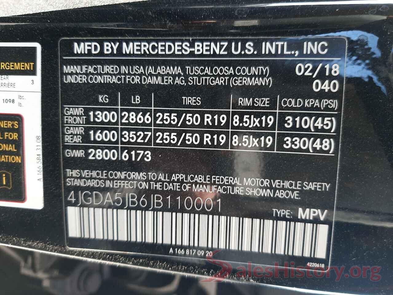 4JGDA5JB6JB110001 2018 MERCEDES-BENZ GLE-CLASS