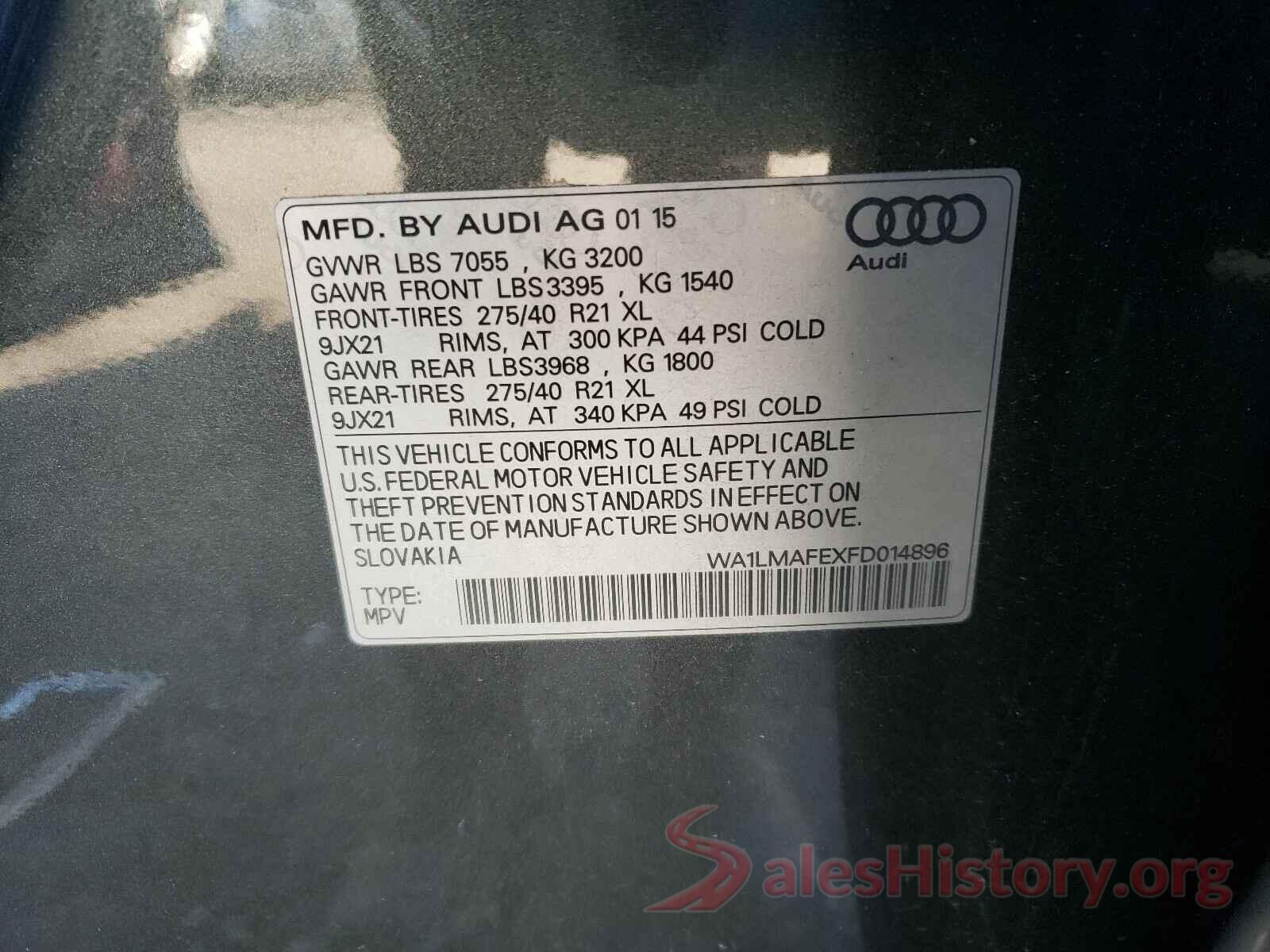 WA1LMAFEXFD014896 2015 AUDI Q7