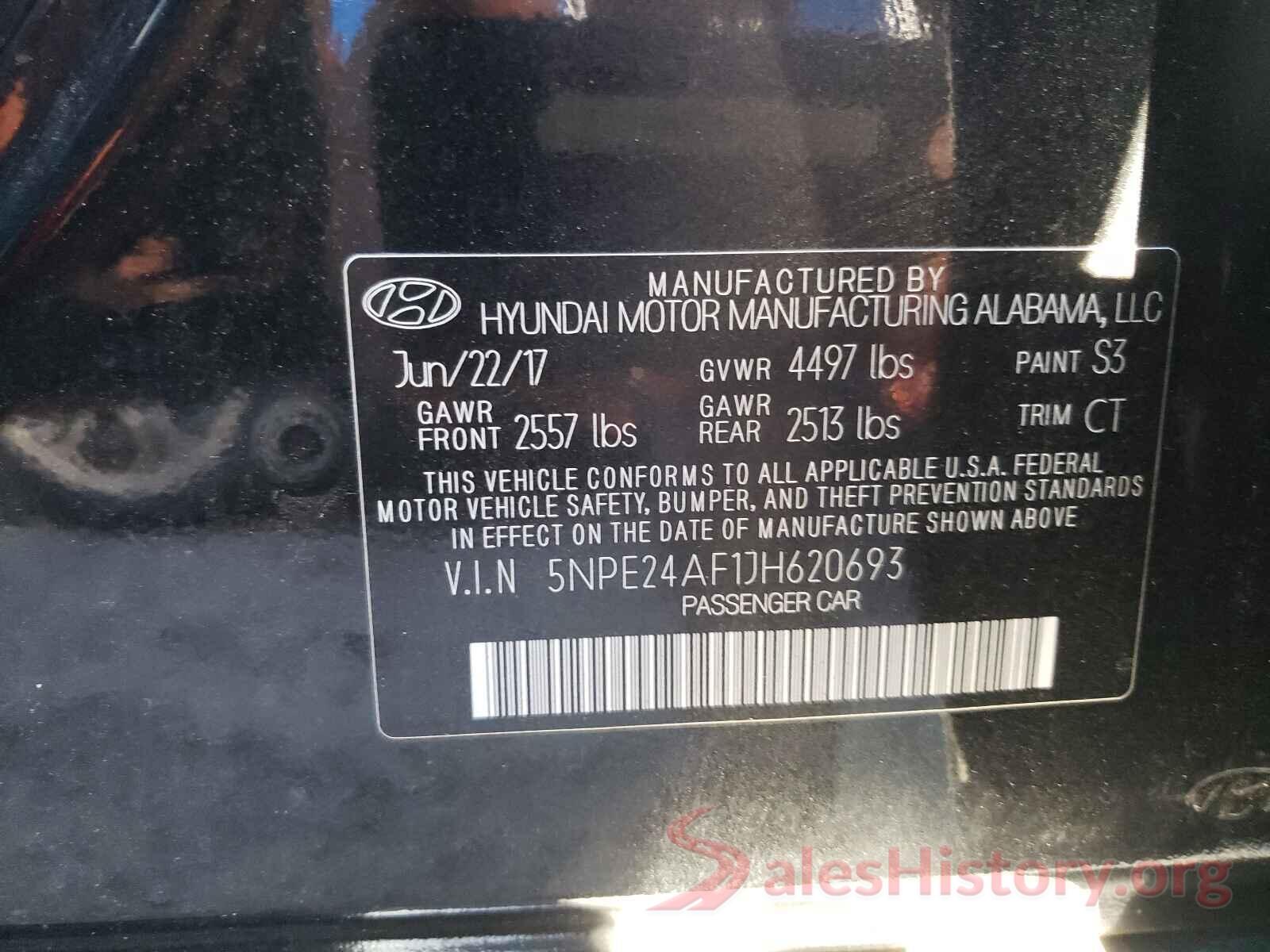 5NPE24AF1JH620693 2018 HYUNDAI SONATA