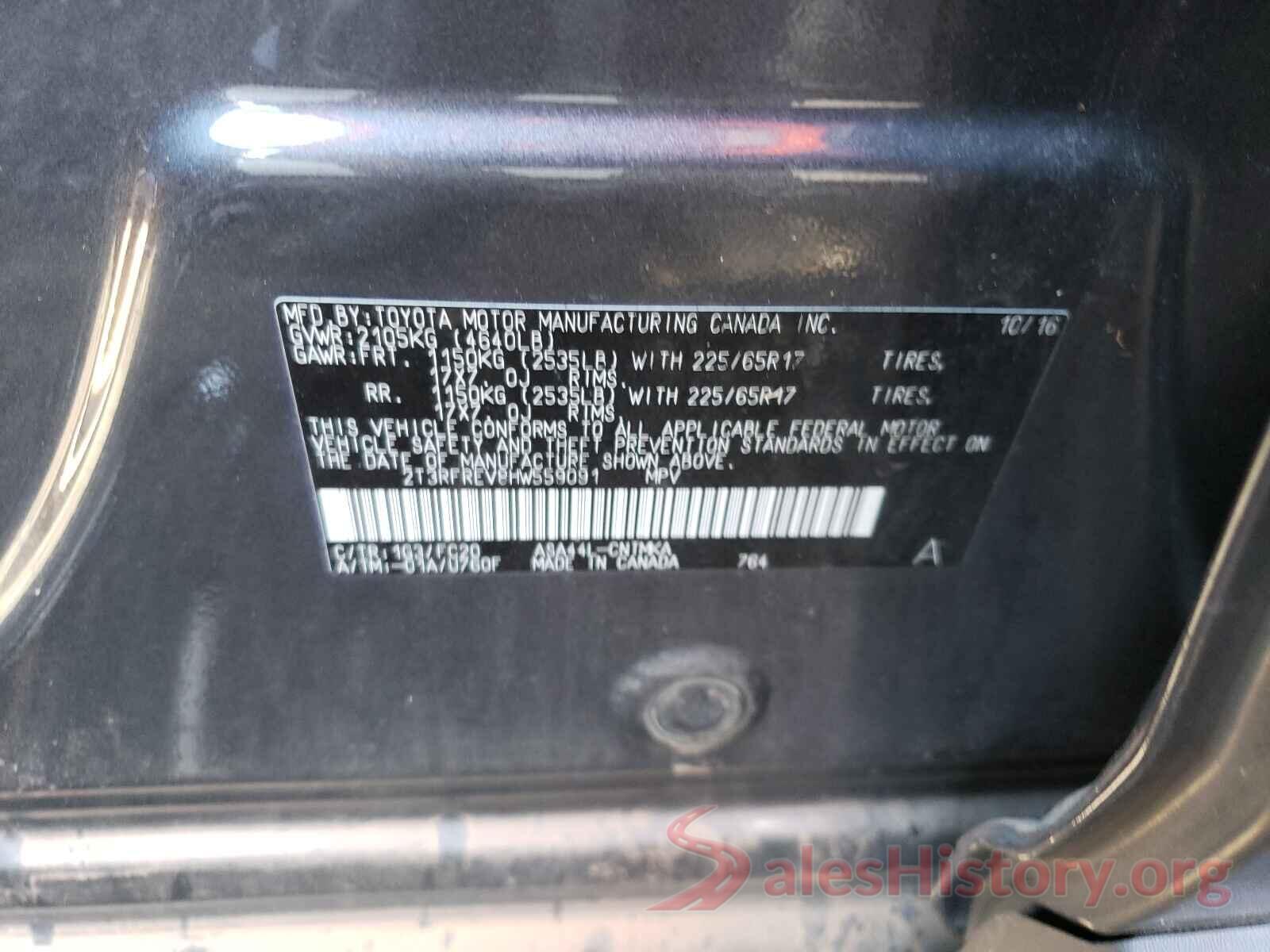 2T3RFREV8HW559091 2017 TOYOTA RAV4