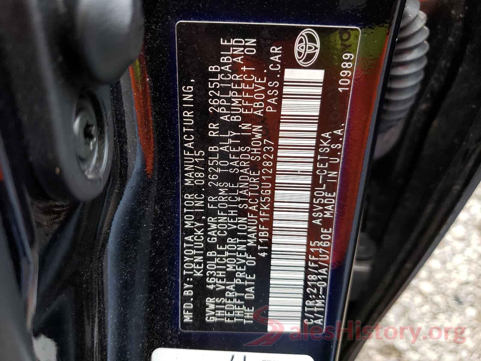 4T1BF1FK5GU128237 2016 TOYOTA CAMRY