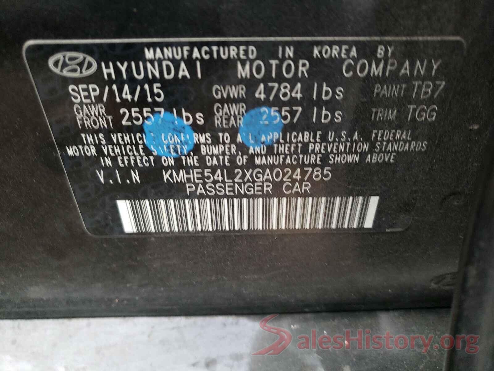 KMHE54L2XGA024785 2016 HYUNDAI SONATA