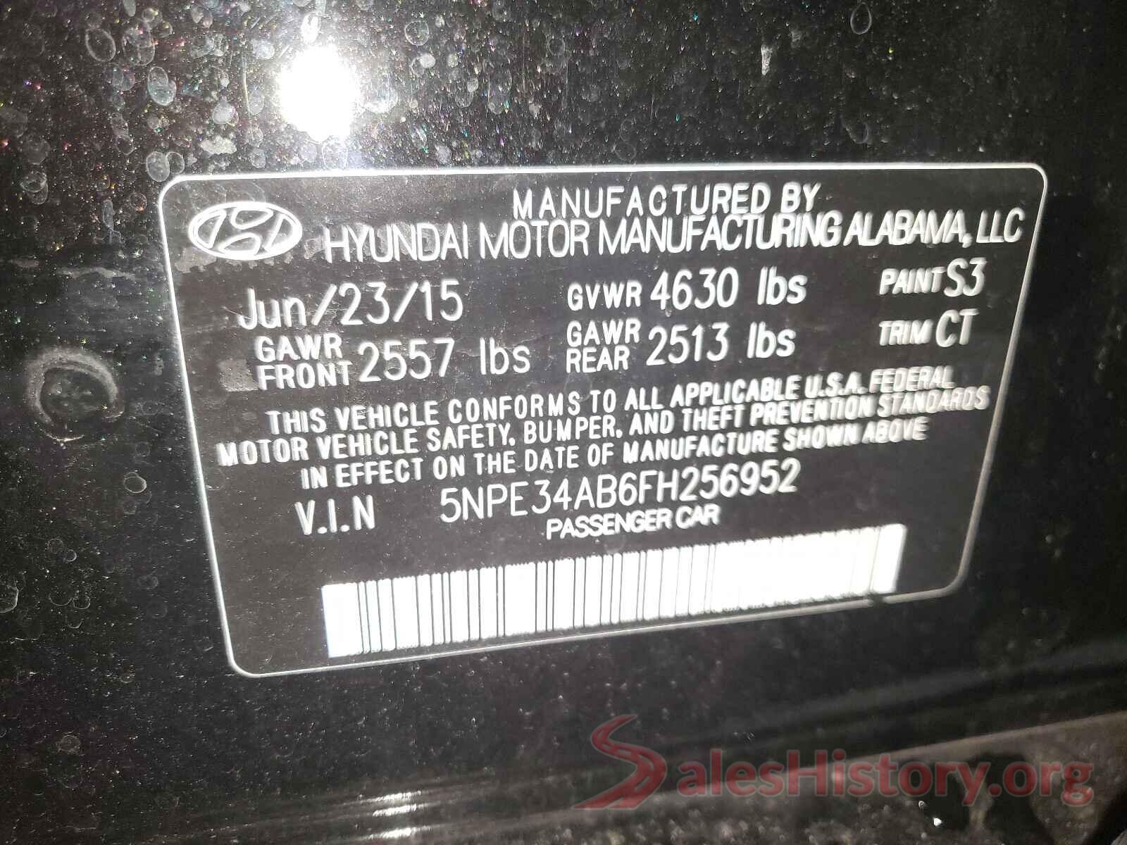 5NPE34AB6FH256952 2015 HYUNDAI SONATA