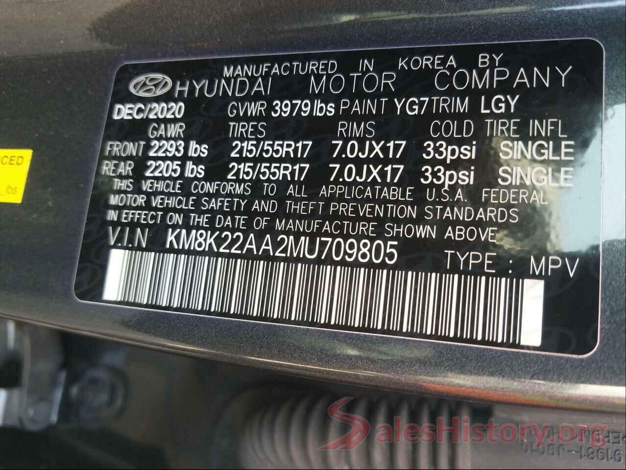 KM8K22AA2MU709805 2021 HYUNDAI KONA