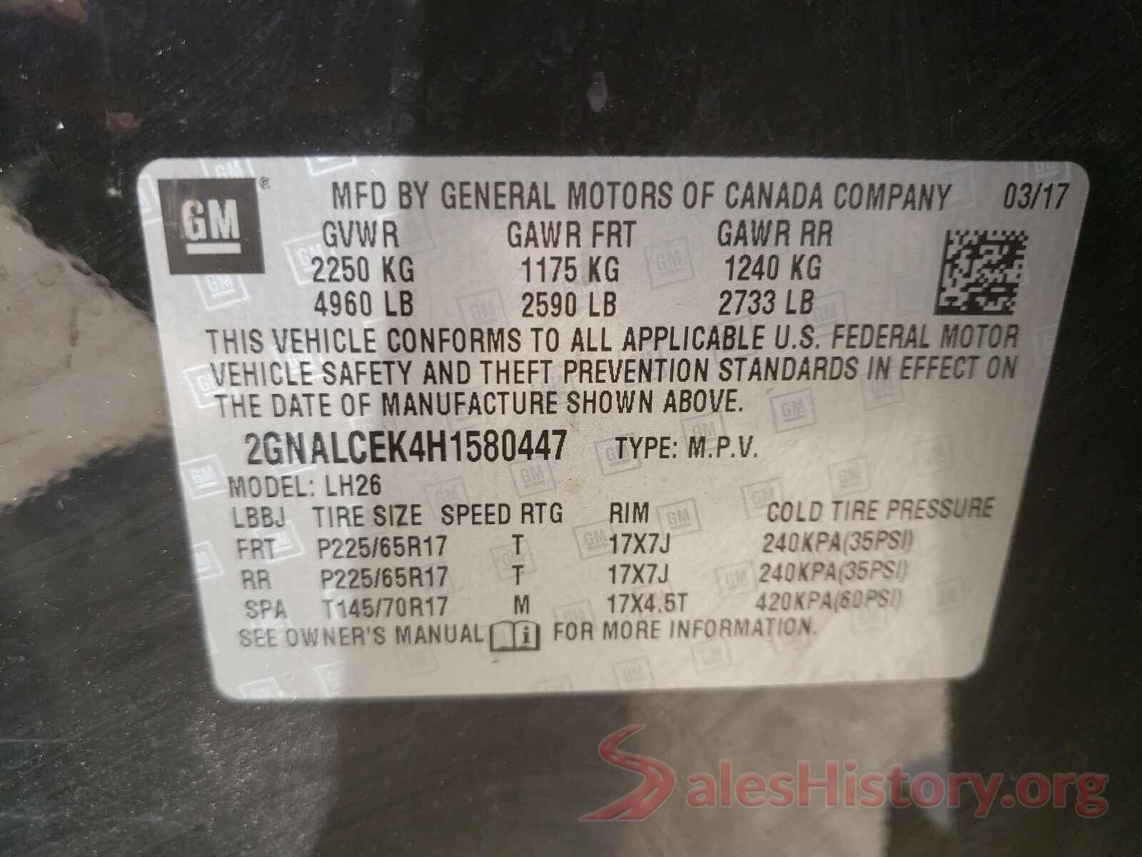 2GNALCEK4H1580447 2017 CHEVROLET EQUINOX