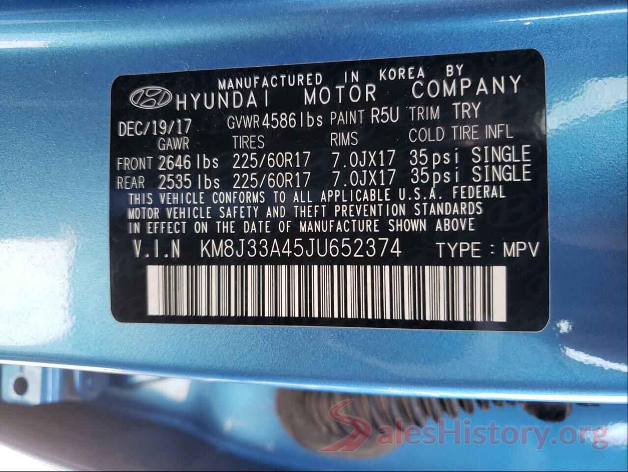 KM8J33A45JU652374 2018 HYUNDAI TUCSON