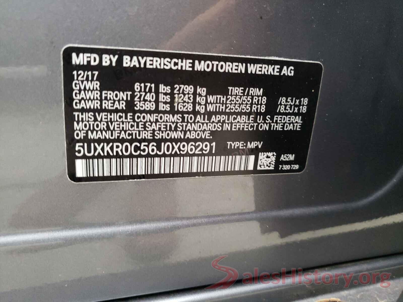 5UXKR0C56J0X96291 2018 BMW X5