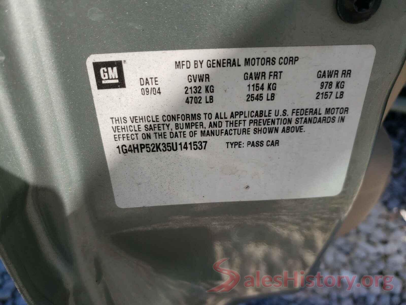 1G4HP52K35U141537 2005 BUICK LESABRE